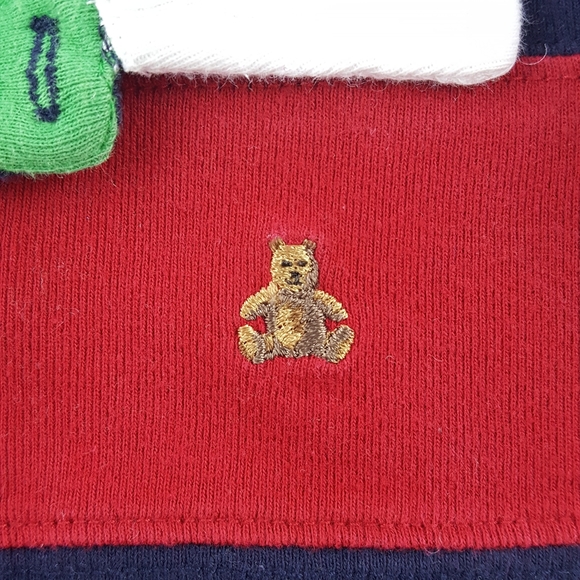 BABY GAP Bear Logo Long Sleeve Collar Stripe Shirt - Picture 6 of 6